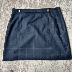 Banana Republic Brand New Navy Checkered Midi Skirt
